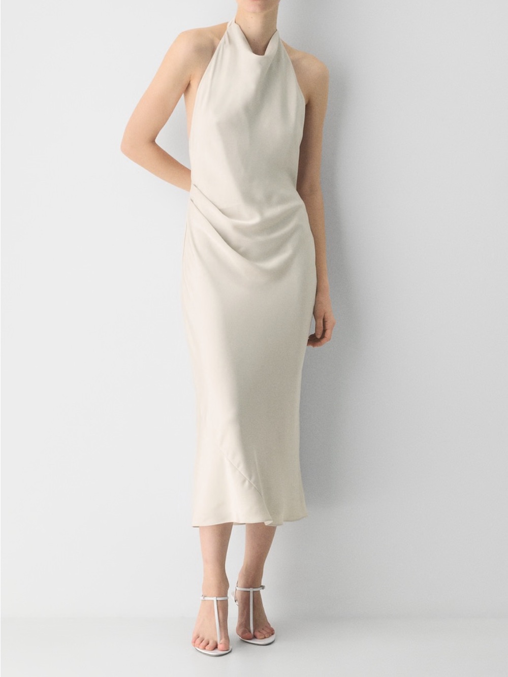 Aritzia Ten Audience Satin Halter Maxi dress
